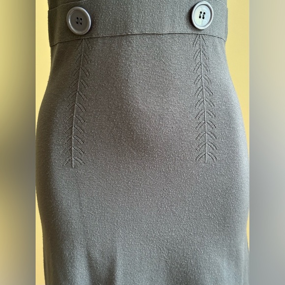 Lapis Gray/Blue Sleeveless Body con Dress SZ M Pull Over 2 Big Buttons I… - Picture 2 of 11